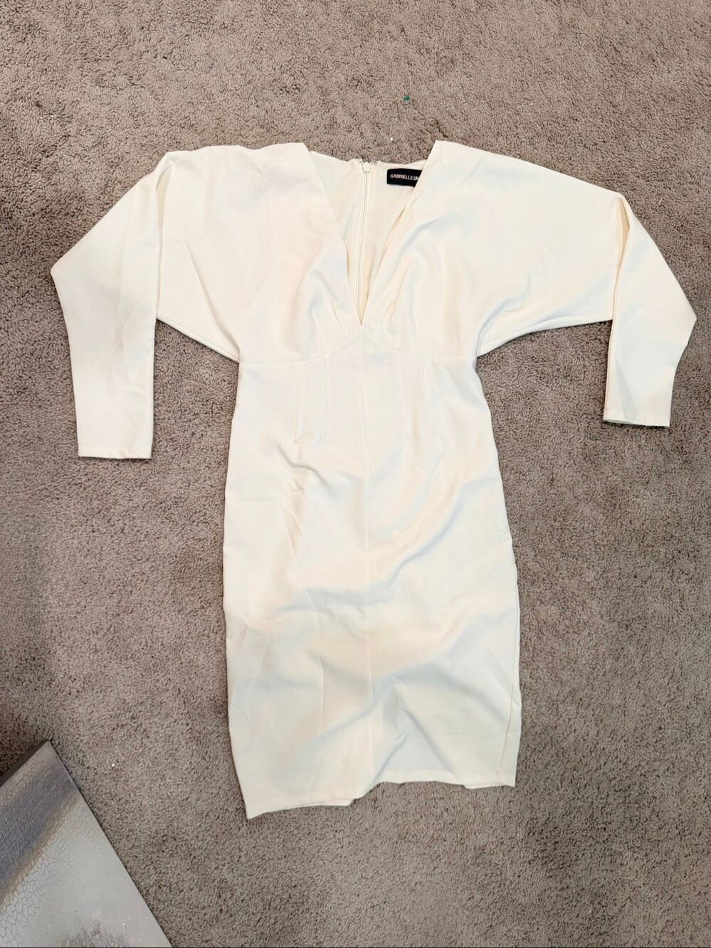 Gabrielle Union White Long Sleeve Cutout Bodycon Mini Dress Size Medium M